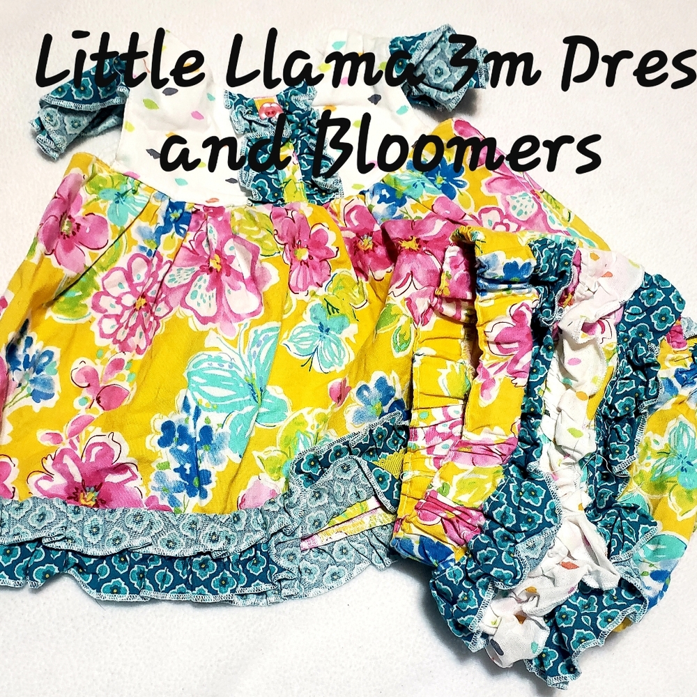 Little Llama Dress and Bloomers